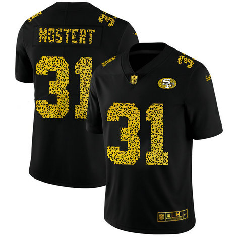 San Francisco 49ers #31 Raheem Mostert Men's Nike Leopard Print Fashion Vapor Limited NFL Jersey Black