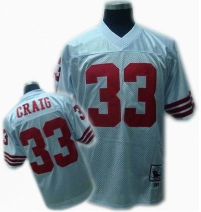 San Francisco 49ers #33 Roger Craig Authentic Mitchell & Ness Throwback Jersey WHITE