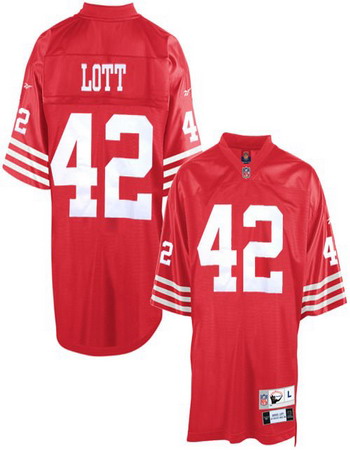 San Francisco 49ers #42 Ronnie Lott Red Throwback