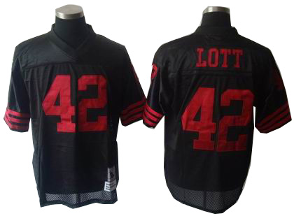 San Francisco 49ers #42 Ronnie Lott Throwback jerseys black