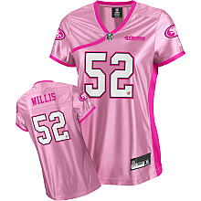 San Francisco 49ers #52 Patrick Willis Women LOVE Pink Fashion Jersey