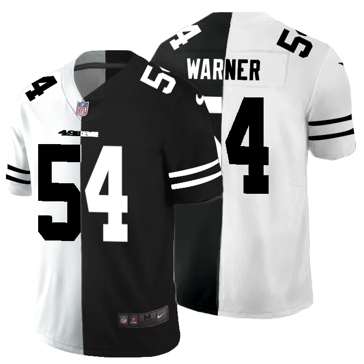 San Francisco 49ers #54 Fred Warner Men's Black V White Peace Split Nike Vapor Untouchable Limited NFL Jersey