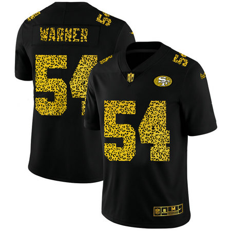 San Francisco 49ers #54 Fred Warner Men's Nike Leopard Print Fashion Vapor Limited NFL Jersey Black