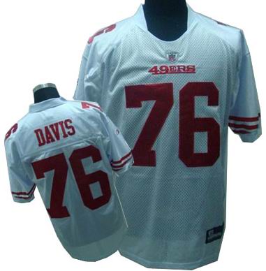 San Francisco 49ers #76 Anthony Davis Jerseys white