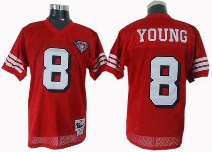 San Francisco 49ers #8 Steve Young Jersey 75TH Throwback red Jerseys