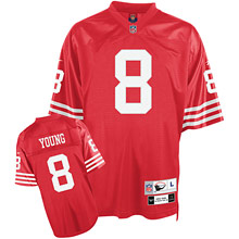 San Francisco 49ers #8 Steve Young Premier Team Color Throwback red Jersey