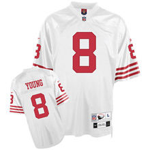 San Francisco 49ers #8 Steve Young Premier White Throwback Jersey