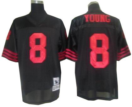 San Francisco 49ers #8 Steve Young Throwback Jersey black