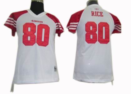 San Francisco 49ers #80 Jerry Rice White Women Field Flirt Fashion Jersey white