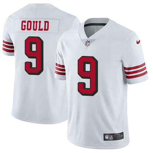 San Francisco 49ers #9 Robbie Gould White NFL Men's Rush Vapor Untouchable Jersey