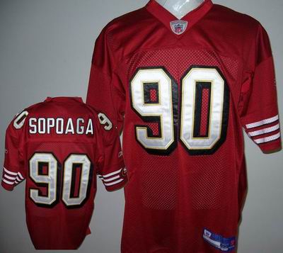 San Francisco 49ers #90 SOPOAGA Jersey Red