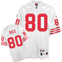 San Francisco 49ers 80# J.Rice White Throwback Jersey