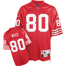 San Francisco 49ers 80# J.Rice red Throwback Jersey