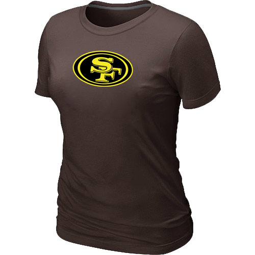 San Francisco 49ers Neon Logo Charcoal Women's  Brown T-shirt