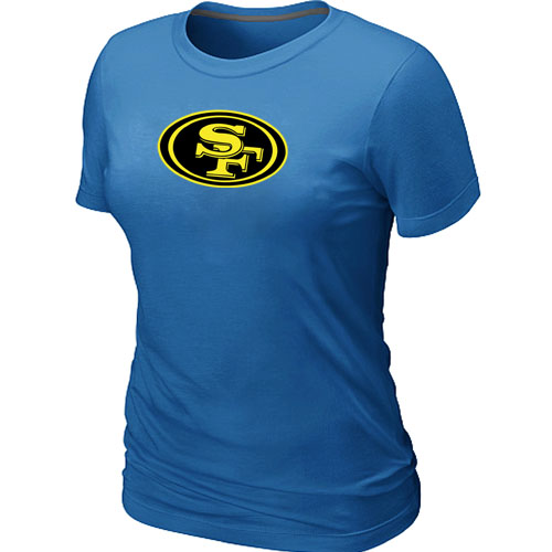 San Francisco 49ers Neon Logo Charcoal Women's  L.blue T-shirt