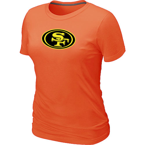 San Francisco 49ers Neon Logo Charcoal Women's  Orange T-shirt