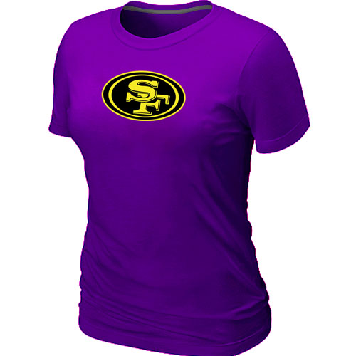 San Francisco 49ers Neon Logo Charcoal Women's  Purple T-shirt
