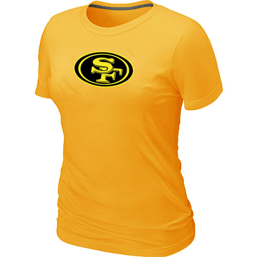 San Francisco 49ers Neon Logo Charcoal Women's  Yellow T-shirt