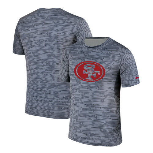 San Francisco 49ers Nike Gray Black Striped Logo Performance T-Shirt