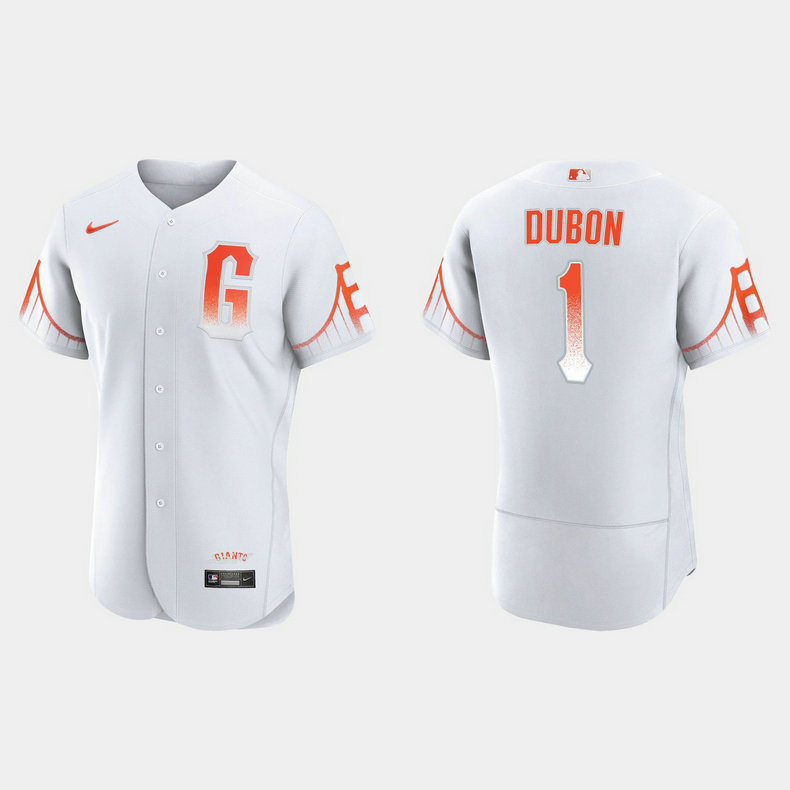 San Francisco Giants #1 Mauricio Dubon Men's 2021 City Connect Authentic White Jersey