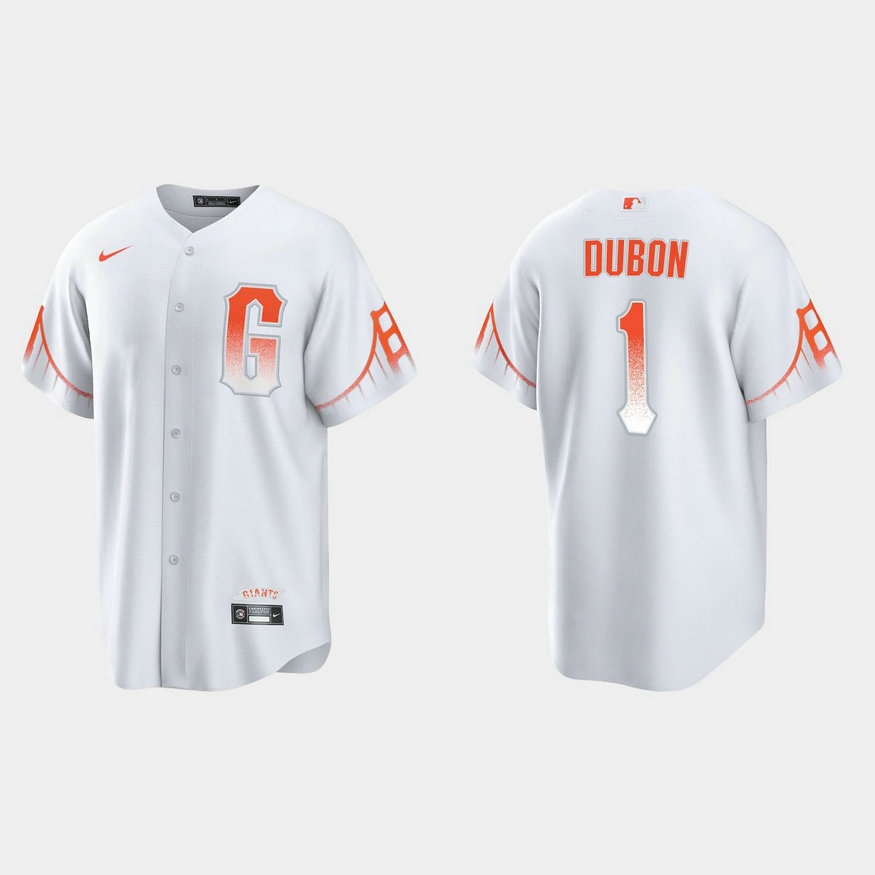 San Francisco Giants #1 Mauricio Dubon Men's 2021 City Connect White Fan's Version Jersey