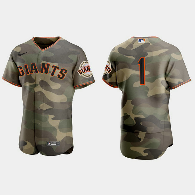 San Francisco Giants #1 Mauricio Dubon Men's Nike 2021 Armed Forces Day Authentic MLB Jersey -Camo