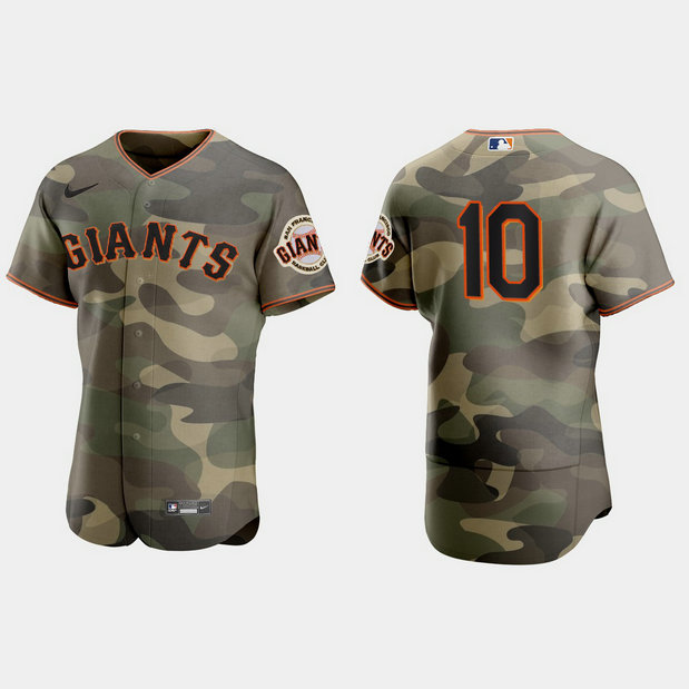 San Francisco Giants #10 Evan Longoria Men's Nike 2021 Armed Forces Day Authentic MLB Jersey -Camo