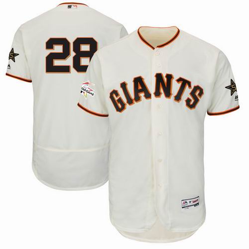 San Francisco Giants #28 Buster Posey Majestic Cream 2017 MLB All-Star Game Worn FlexBase Jersey