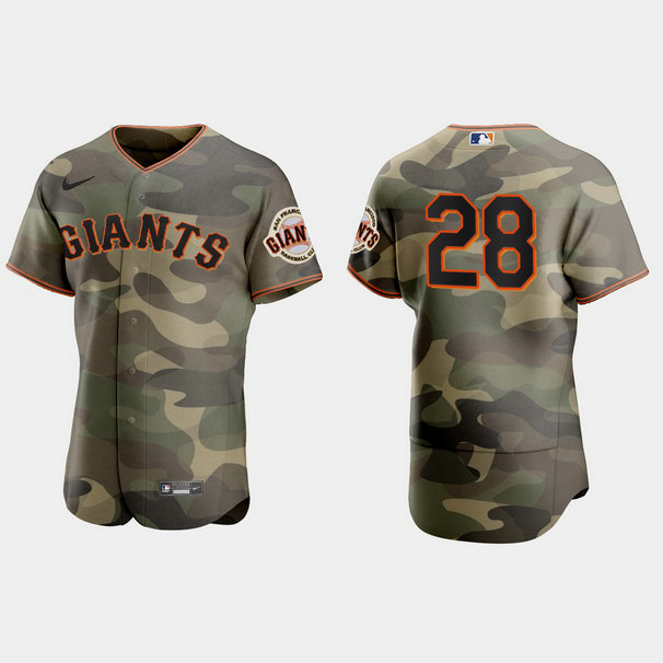 San Francisco Giants #28 Buster Posey Men's Nike 2021 Armed Forces Day Authentic MLB Jersey -Camo