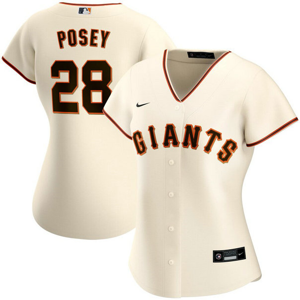 San Francisco Giants #28 Buster Posey Nike Women's Home 2020 MLB Player Jersey Cream