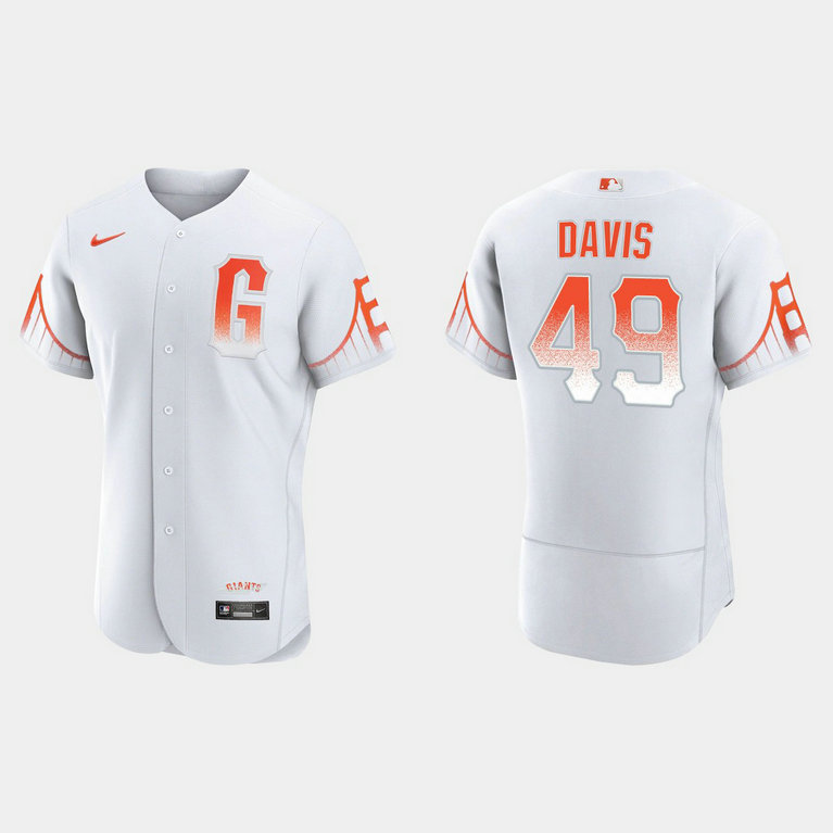 San Francisco Giants #49 Jaylin Davis Men's 2021 City Connect Authentic White Jersey