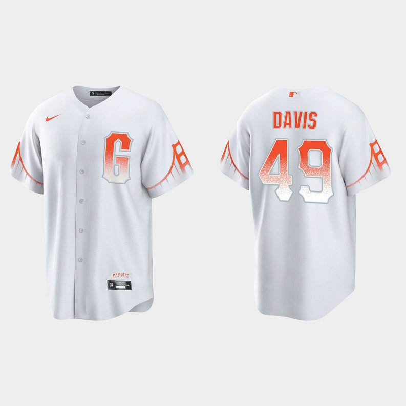 San Francisco Giants #49 Jaylin Davis Men's 2021 City Connect White Fan's Version Jersey