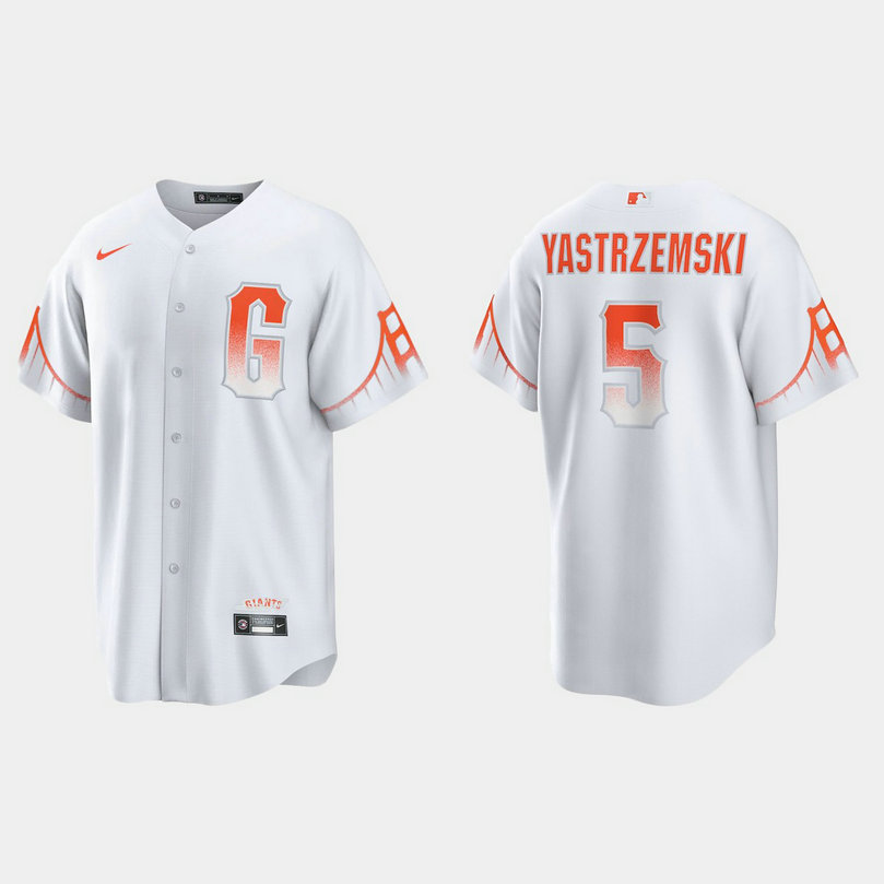 San Francisco Giants #5 Mike Yastrzemski Men's 2021 City Connect White Fan's Version Jersey