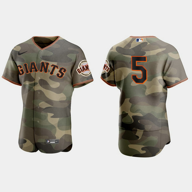 San Francisco Giants #5 Mike Yastrzemski Men's Nike 2021 Armed Forces Day Authentic MLB Jersey -Camo