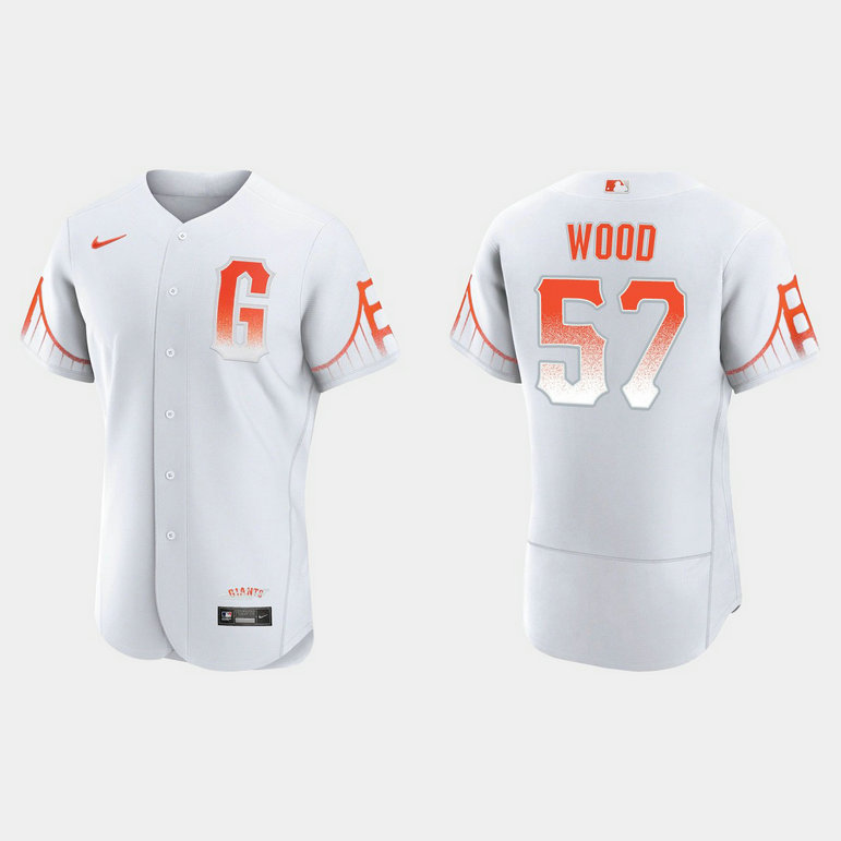 San Francisco Giants #57 Alex Wood Men's 2021 City Connect Authentic White Jersey