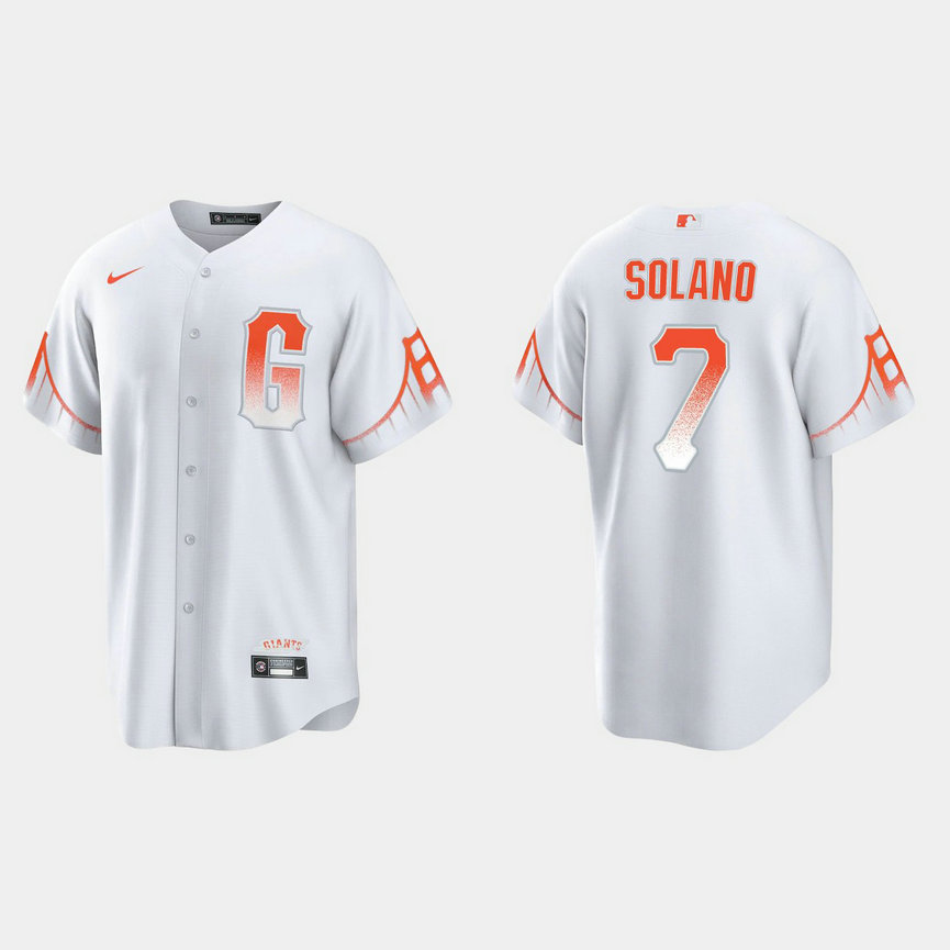 San Francisco Giants #7 Donovan Solano Men's 2021 City Connect White Fan's Version Jersey