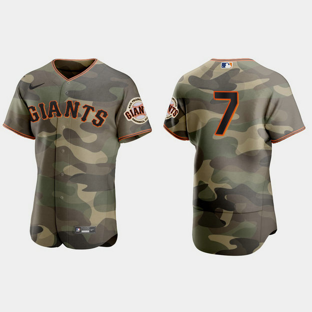 San Francisco Giants #7 Donovan Solano Men's Nike 2021 Armed Forces Day Authentic MLB Jersey -Camo