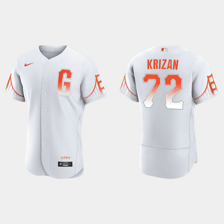 San Francisco Giants #72 Jason Krizan Men's 2021 City Connect Authentic White Jersey