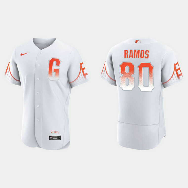 San Francisco Giants #80 Heliot Ramos Men's 2021 City Connect Authentic White Jersey