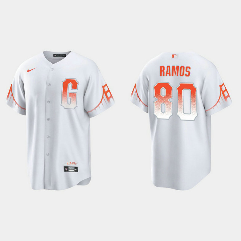 San Francisco Giants #80 Heliot Ramos Men's 2021 City Connect White Fan's Version Jersey