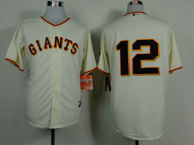 San Francisco Giants 12 PANIK cream MLB Jerseys
