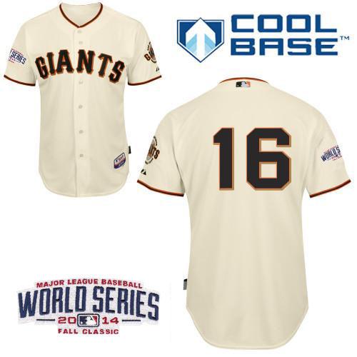 San Francisco Giants 16 Angel Pagan Cream 2014 World Series Patch Stitched MLB Baseball Jersey