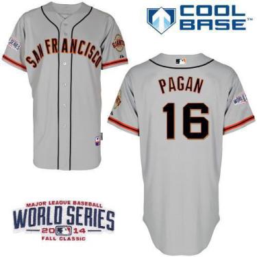 San Francisco Giants 16 Angel Pagan Grey 2014 World Series Patch Stitched MLB Baseball Jersey