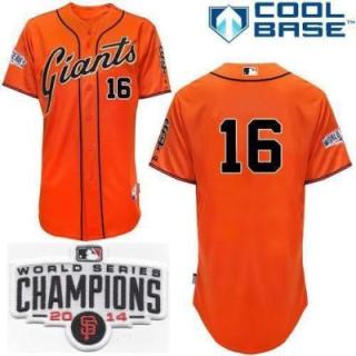 San Francisco Giants 16 Angel Pagan Orange 2014 World Series Champions Patch Stitched MLB Baseball Jersey