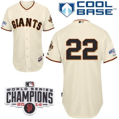 San Francisco Giants 22 Will Clark Cream Home Cool Base 2014 World Series Champions Stitched Baseball Jersey