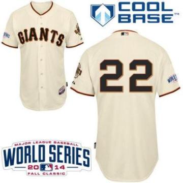 San Francisco Giants 22 Will Clark Cream Home Cool Base 2014 World Series Patch Stitched Baseball Jersey