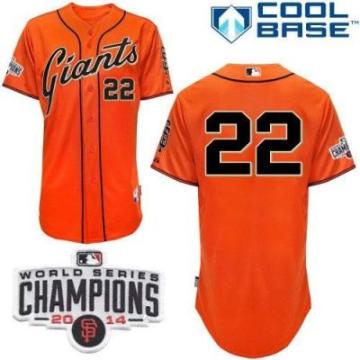 San Francisco Giants 22 Will Clark Orange Alternate Cool Base 2014 World Series Champions Stitched Baseball Jersey