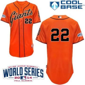 San Francisco Giants 22 Will Clark Orange Alternate Cool Base 2014 World Series Patch Stitched Baseball Jersey