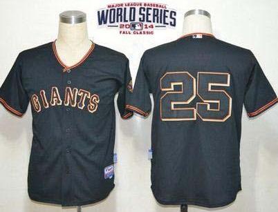 San Francisco Giants 25 Barry Bonds Black 2014 World Series Patch Stitched MLB Baseball Jersey