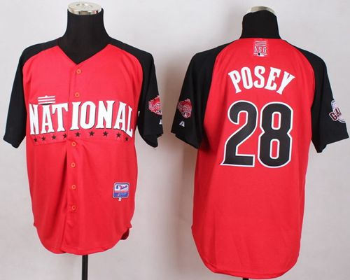 San Francisco Giants 28 Buster Posey Red 2015 All-Star National League Baseball jersey